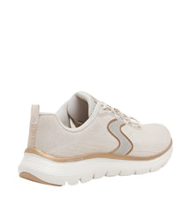 Skechers Flex Appeal 5.0 Luxe Glow Natural Gold Lace Up