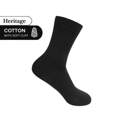 Lafitte Heritage Crew Socks Soft Cuff Cotton Black