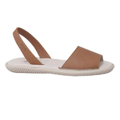 Ria gora Tan Leather Velvet Sandal