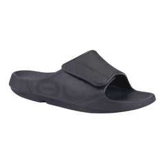 OOFOS Mens Ooahh Sport Adjustable Black Slide