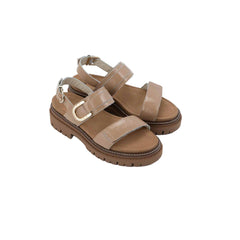 Naot Trinity Camel Crinkle Patent