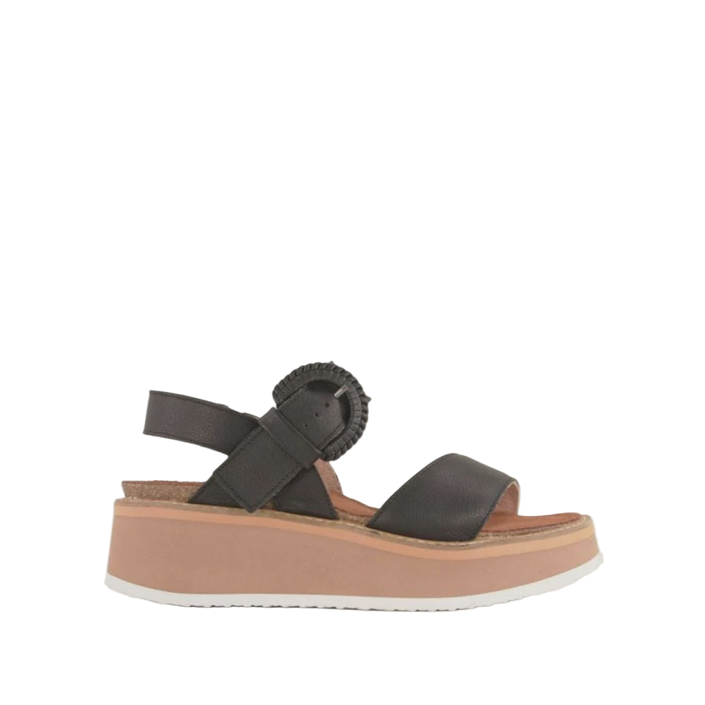 NaotCrepe Soft Black Platform Heeled Sandal