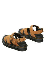 Dr Martens Voss II Cross Strap Tan Suede Sandal