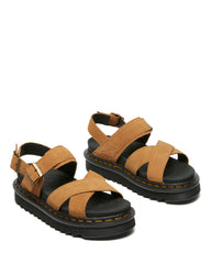 Dr Martens Voss II Cross Strap Tan Suede Sandal