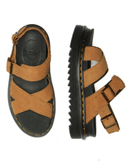 Dr Martens Voss II Cross Strap Tan Suede Sandal