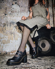 Dr Martens Eviee (Lottee) Black Heeled Mary Jane