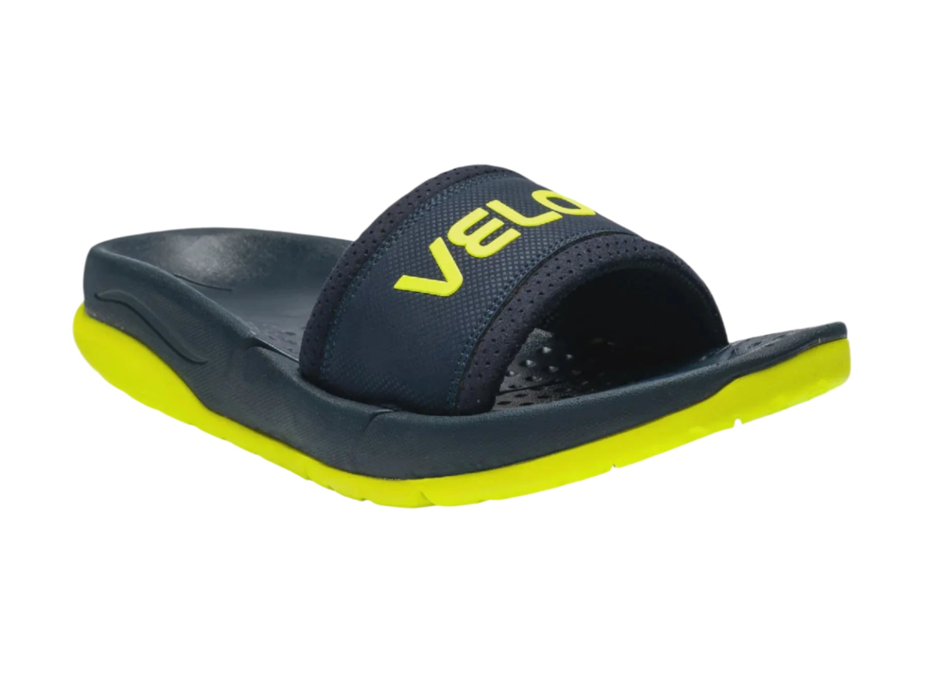Velous Laguna Slide Navy Neon Yellow