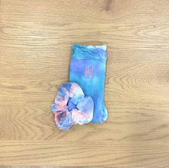 High Heel Jungle Tie Dye Sock and Scrunchie Set Blue