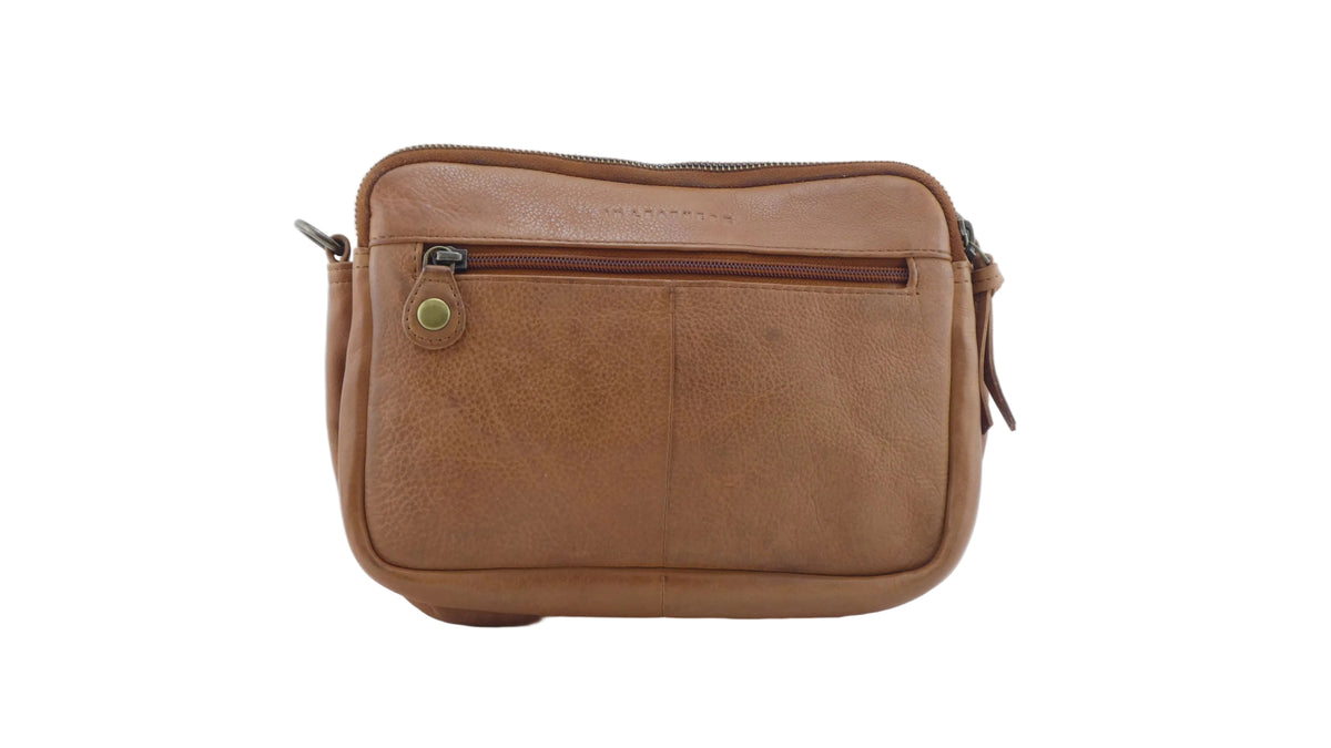 In Leatherz BL21 Cognac Leather Crossbody  Bag