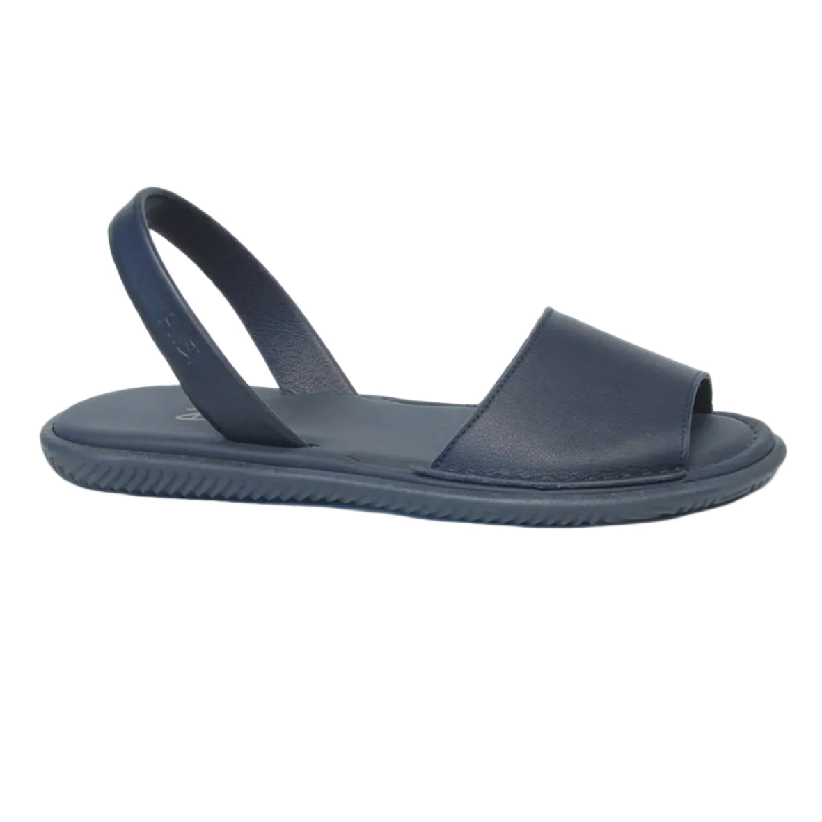 Ria Igora Black Cushioned Leather Velvet Sandal