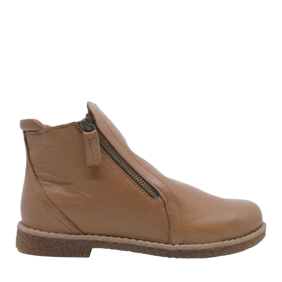 Rilassare Tallow Light Brown Zip Leather Boot