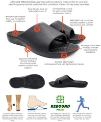 Axign Archline Rebound Orthotic Slides Navy