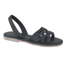 Ria Arena Black Flat Comfort Sandal
