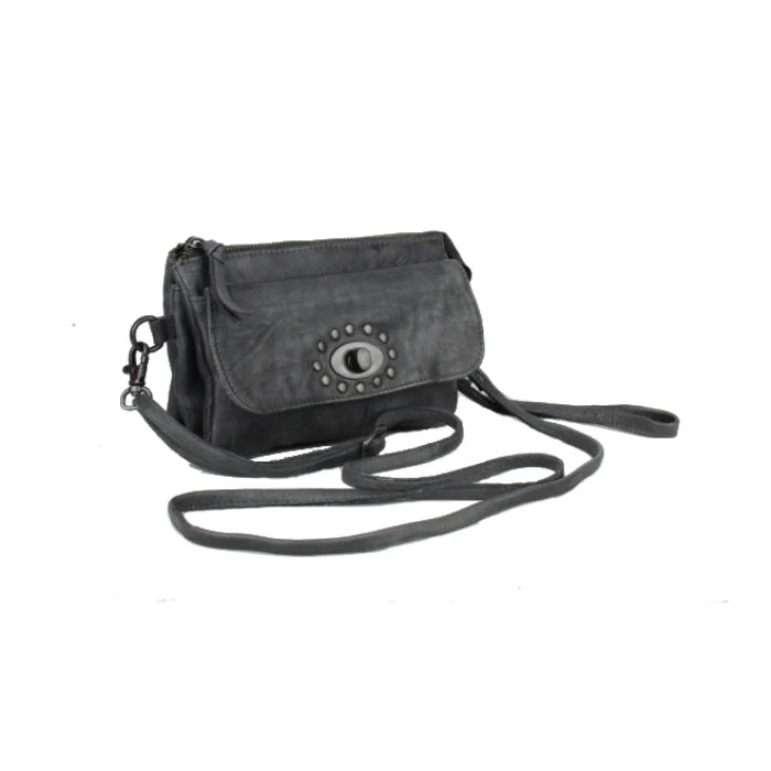 In Leatherz BL07 Leather Bag Charcoal Black