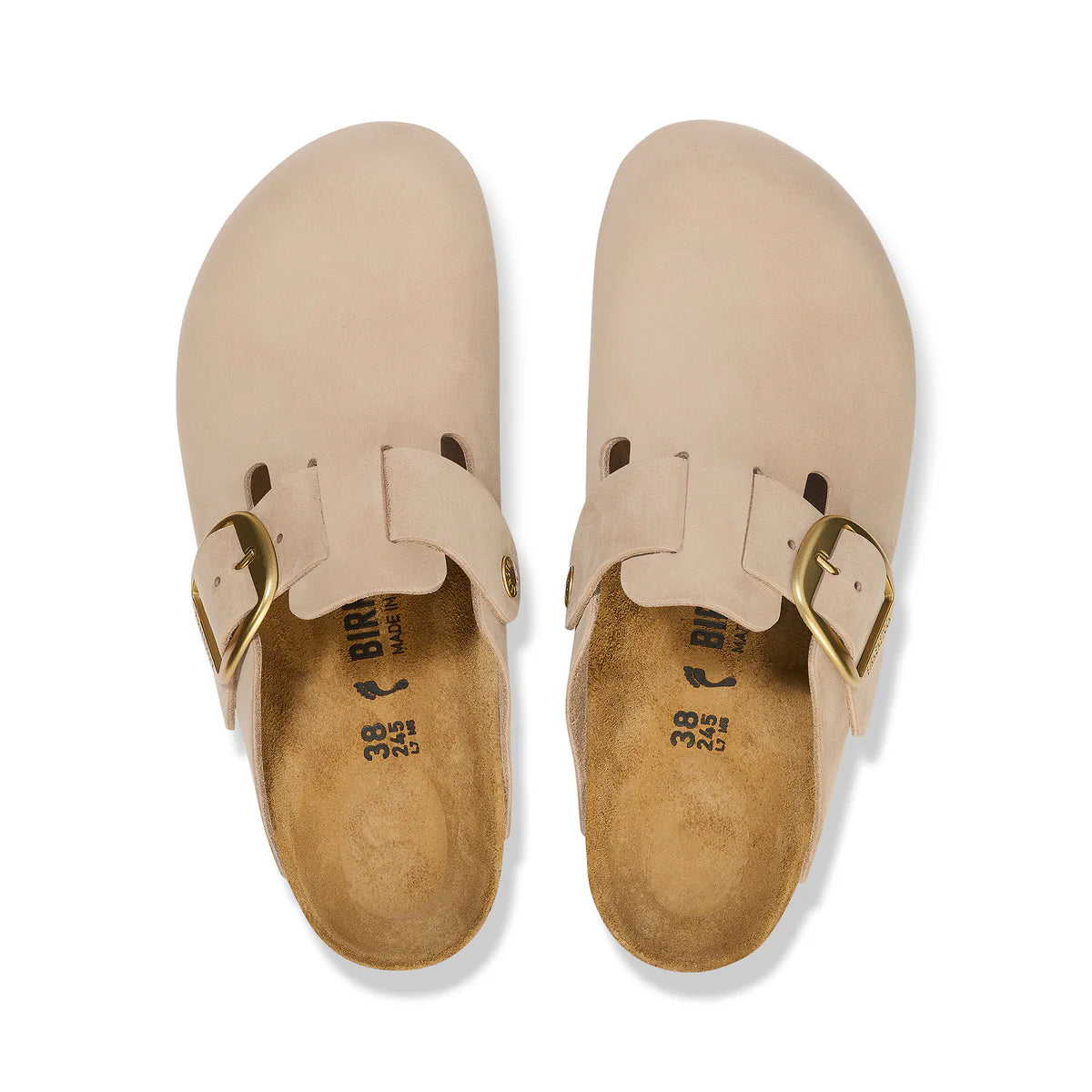 Birkenstock Boston Big Buckle Sandcastle Nubuck Leather Regular