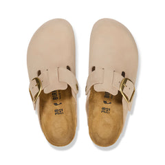 Birkenstock Boston Big Buckle Sandcastle Nubuck Leather Regular