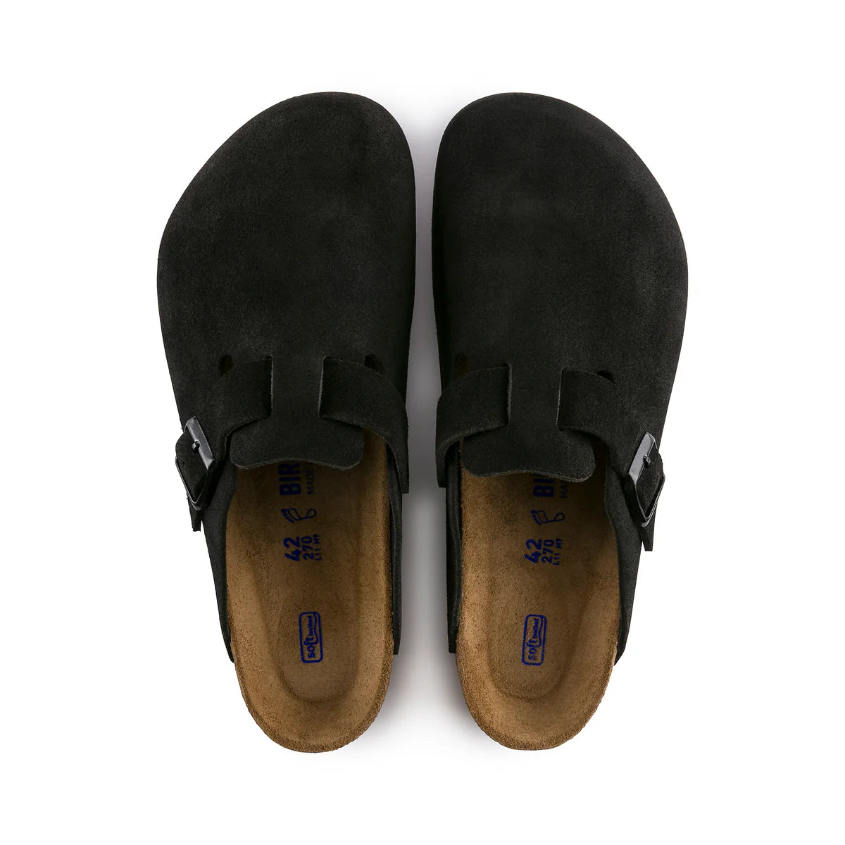 Birkenstock Boston SFB Black Suede Leather Regular