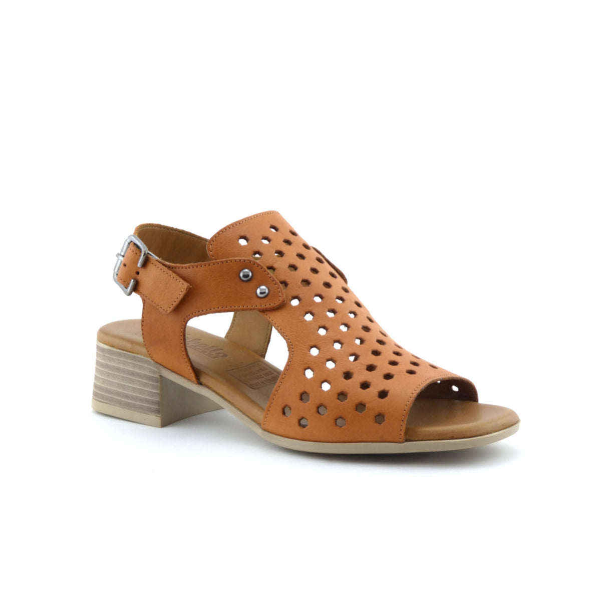 Cabello Pearl Low Heeled Sandal Tan