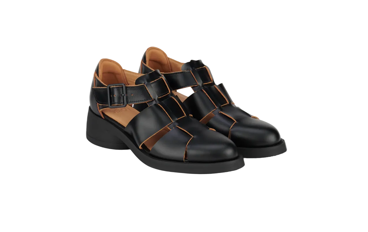 Rollie Nation Paris Fisherman Black Heeled Shoe