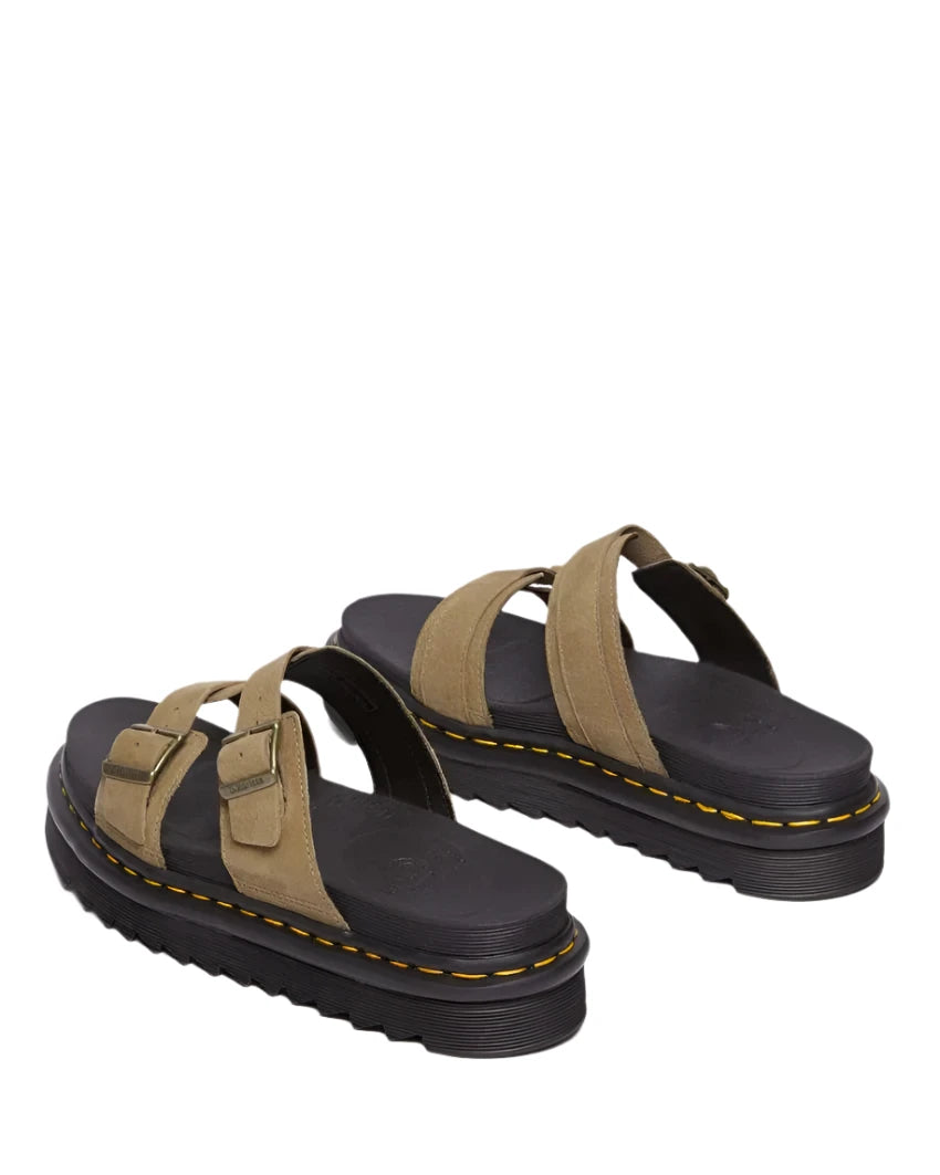 Dr Martens Myles Slide Sandal Savannah Tan Tumbled Nubuck