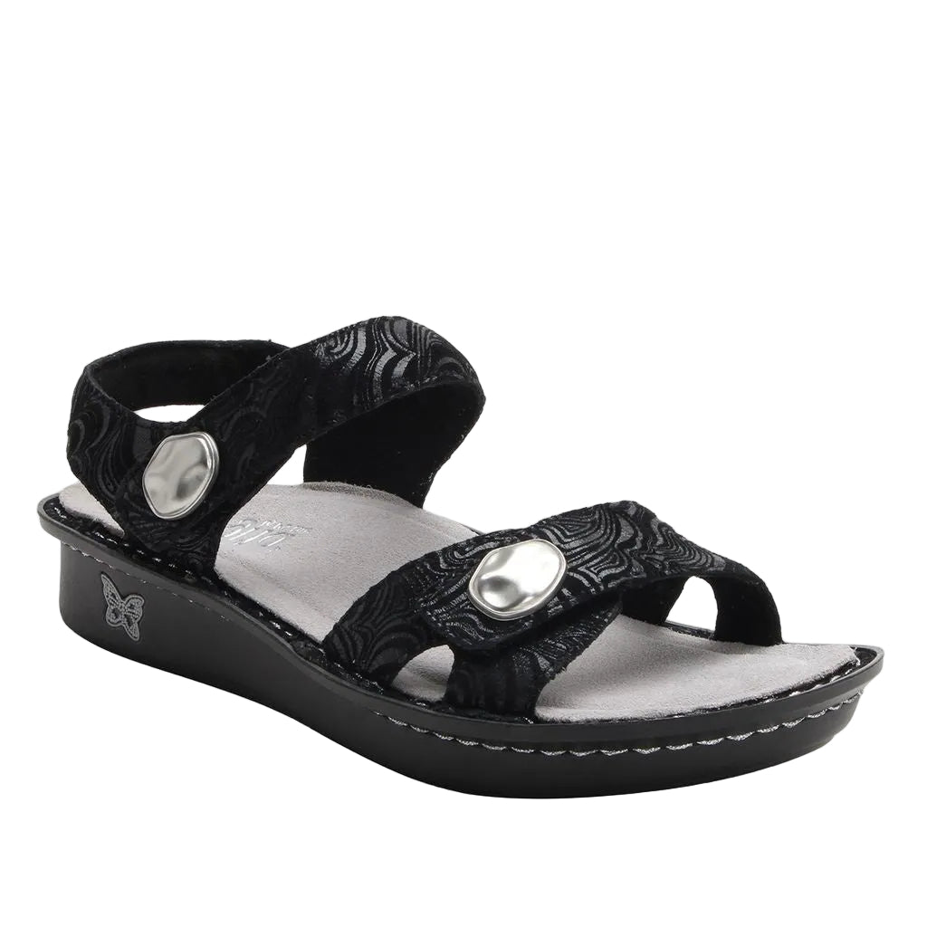 Alegria Vienna Swirling Black Sandal