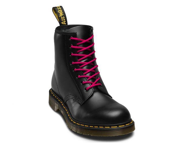 dr martens red shoelaces on boot