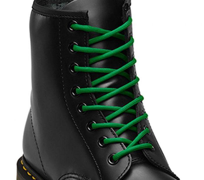 dr martens green shoelaces on boot