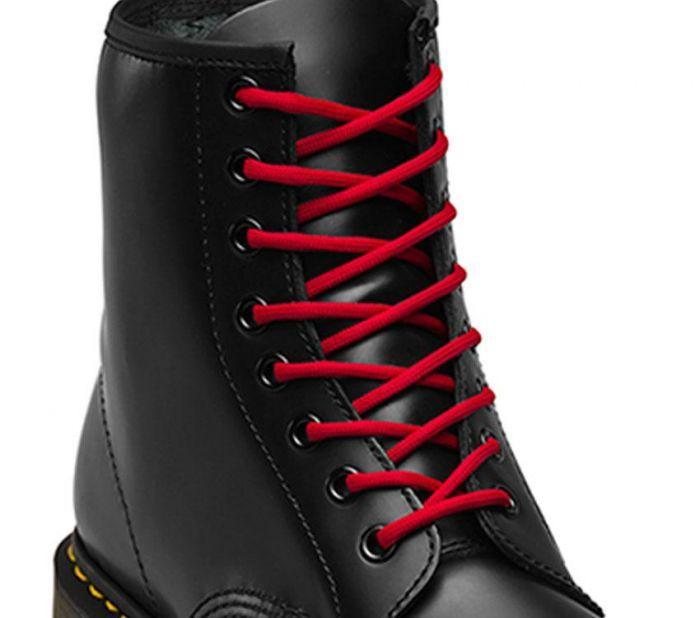 dr martens red laces on boot