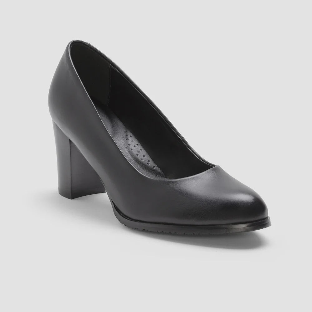 Sky Soles Melbourne Corporate Heel Black Shoe