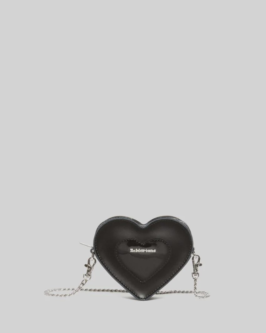 Dr Martens Mini Heart Bag Black Kiev & Black Patent Lamper