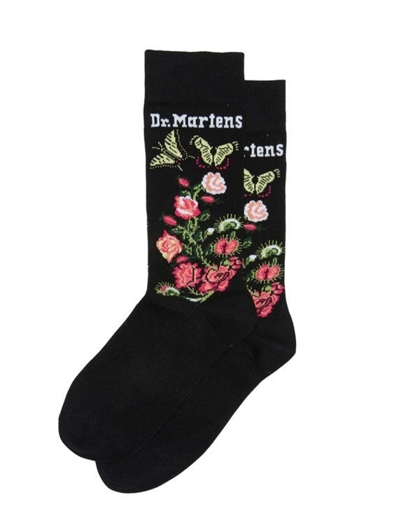 Dr Martens Flower Sock Black