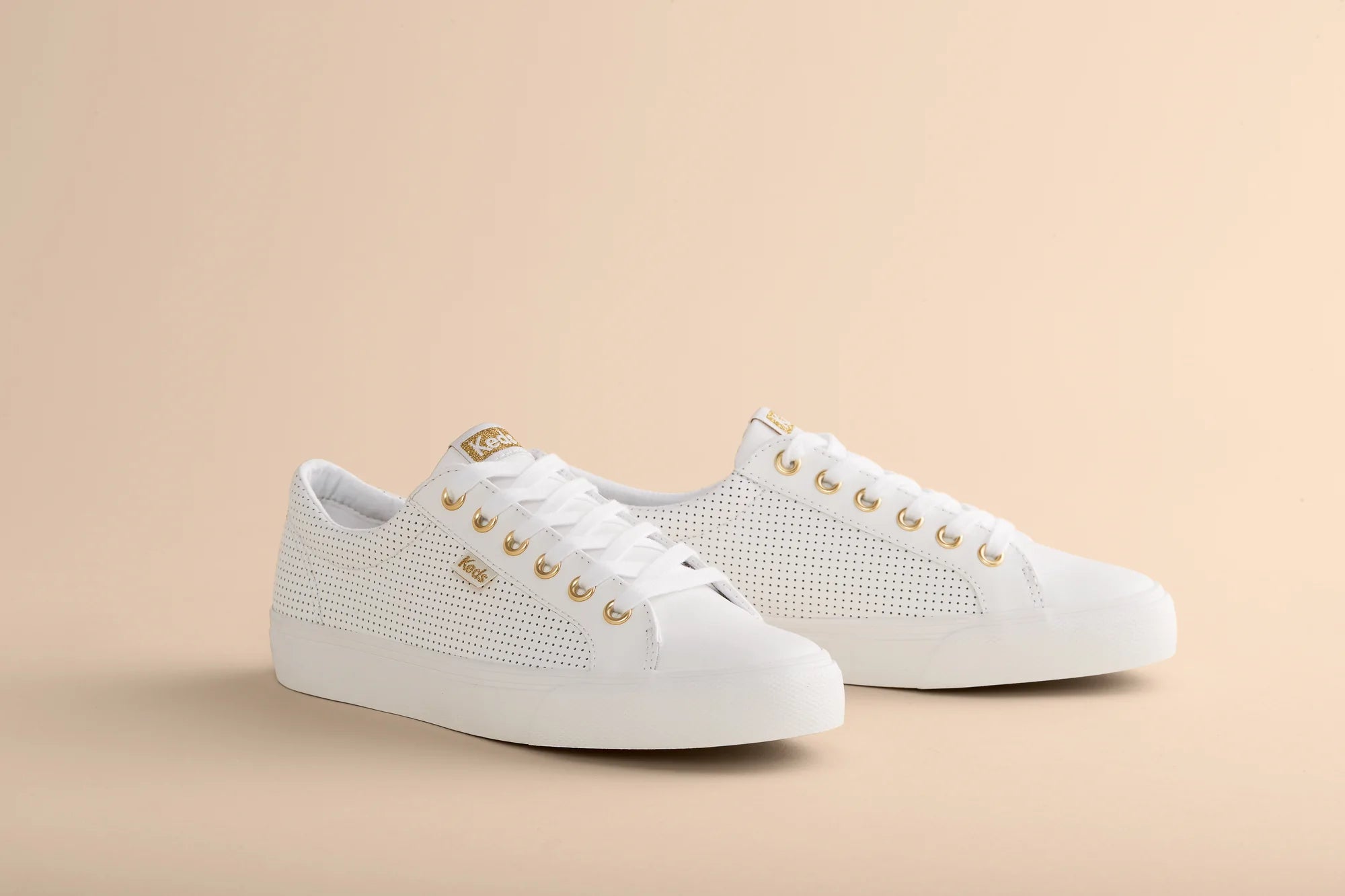 Keds Jump Kick PERF Leather White Gold Sneaker
