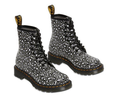 Dr Martens 1460 Loud Leopard Smooth Gunmetal