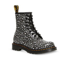 Dr Martens 1460 8 Eye Loud Leopard Smooth Gunmetal