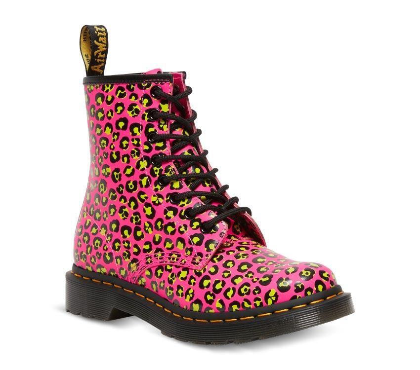 Dr Martens 1460 Loud Smooth 8 Eye Leopard Clash Pink Boot